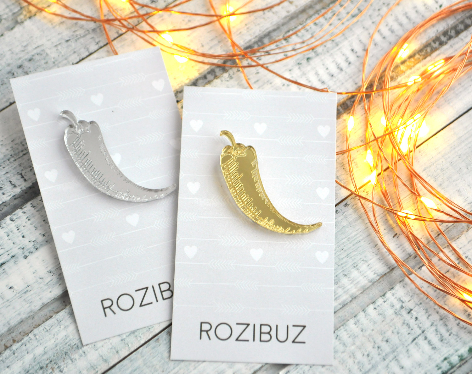 Зеркальный перец чили - зеркальная брошь