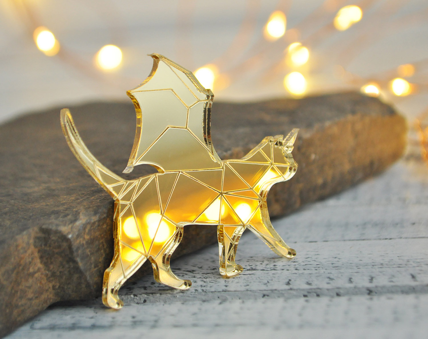 Драконокот - зеркальная брошь