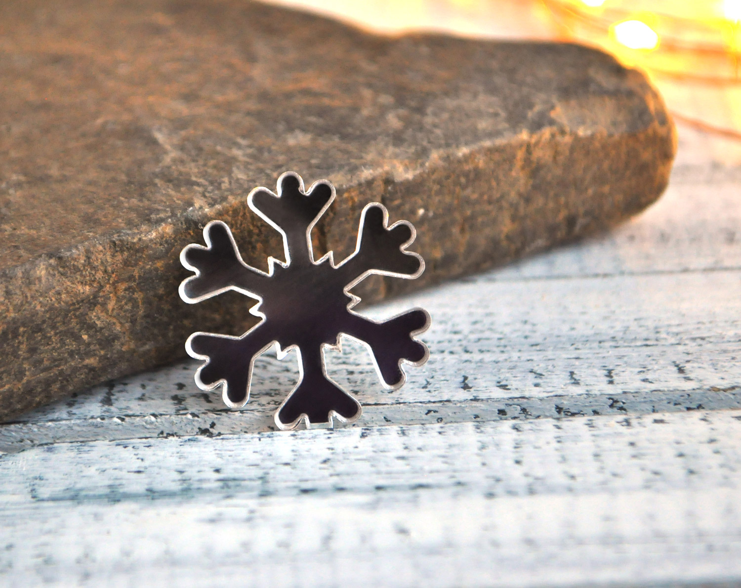 Снежинка зеркальная - зеркальная брошь