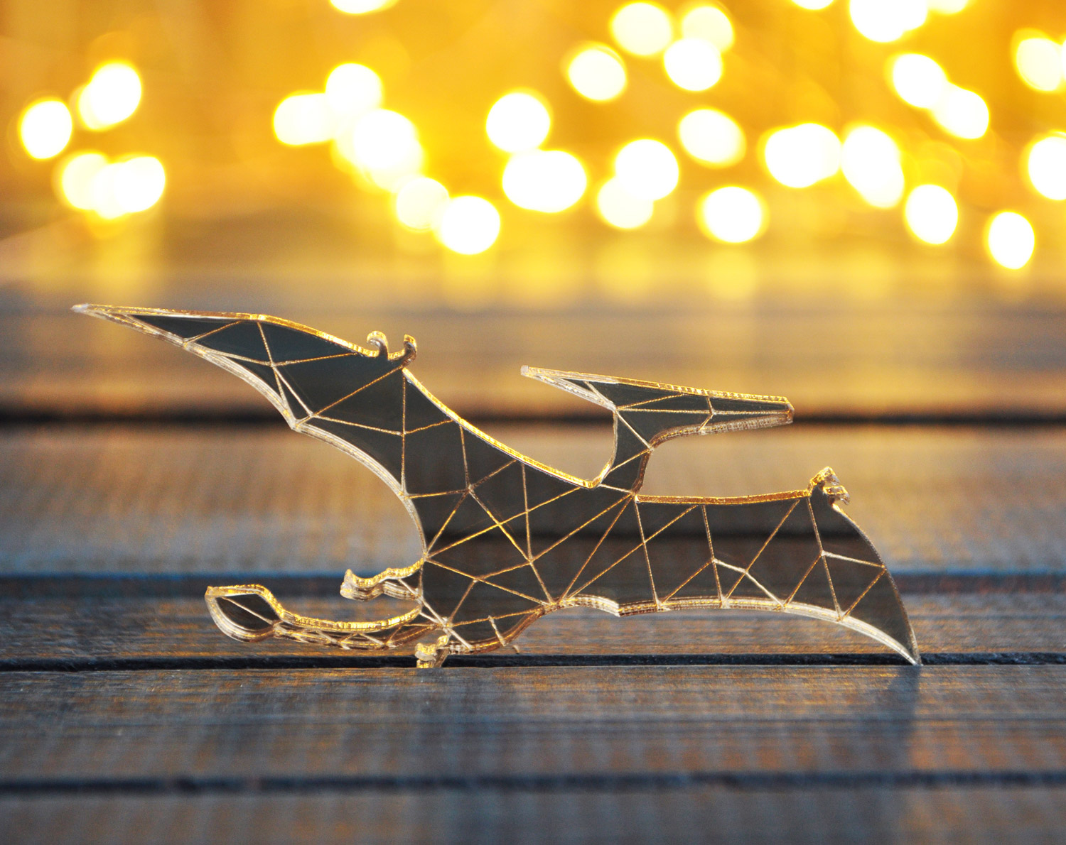 Птеродактиль - зеркальная брошь