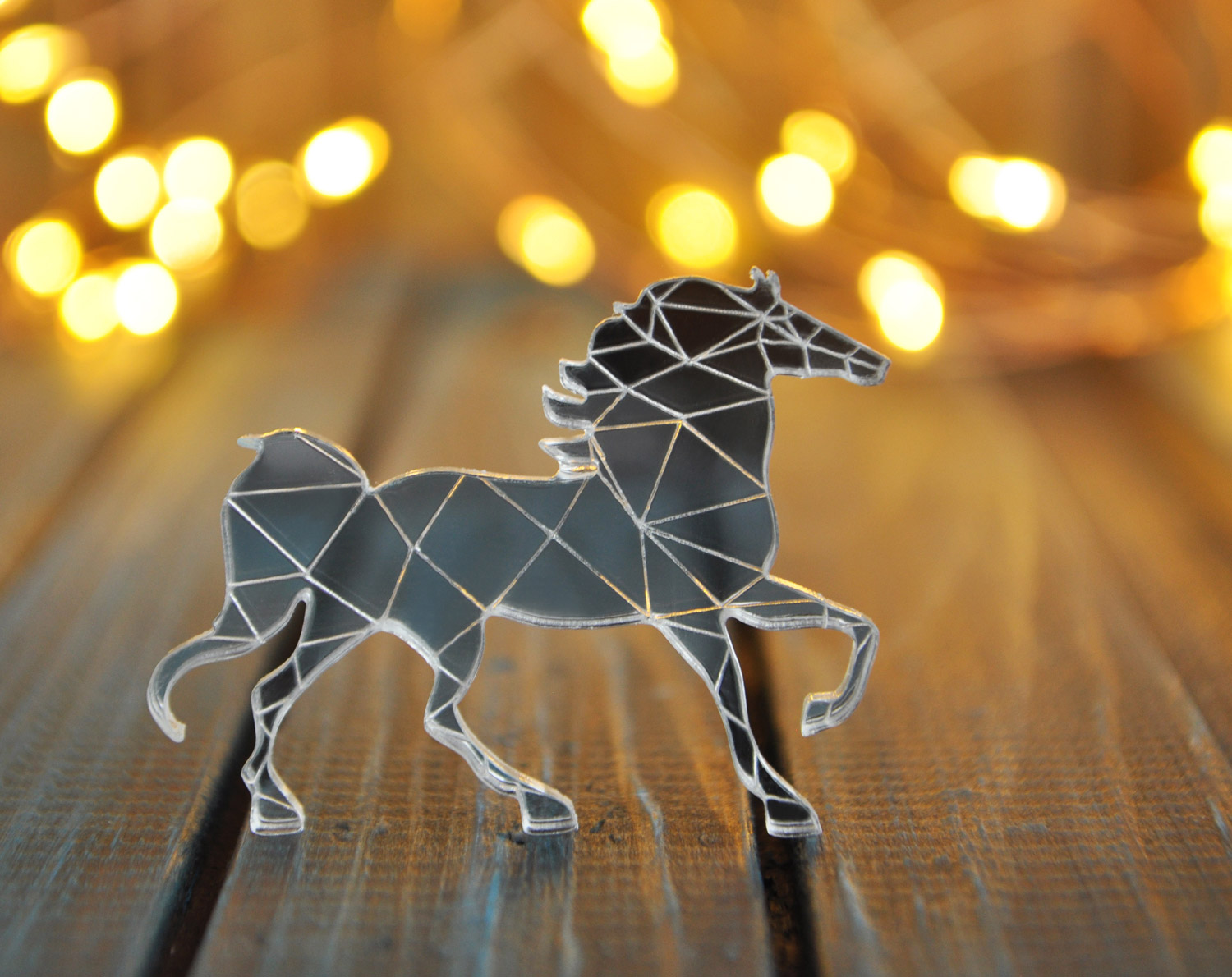 Лошадь - зеркальная брошь