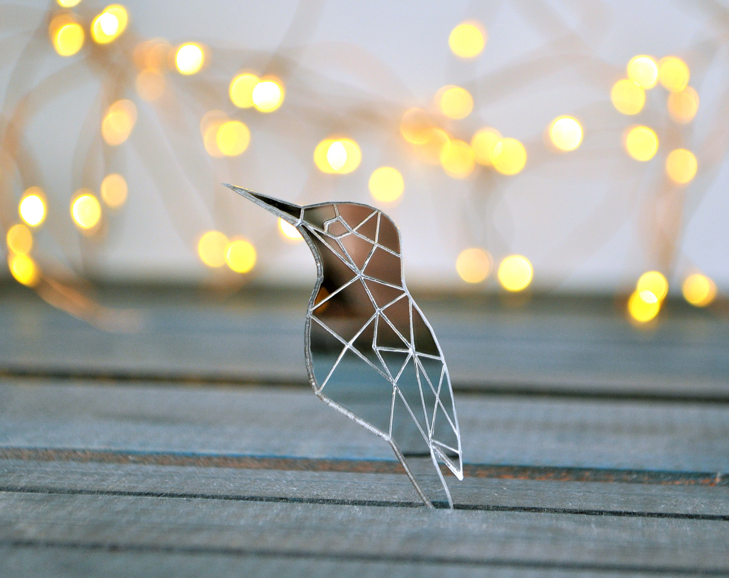 Зимородок - зеркальная брошь