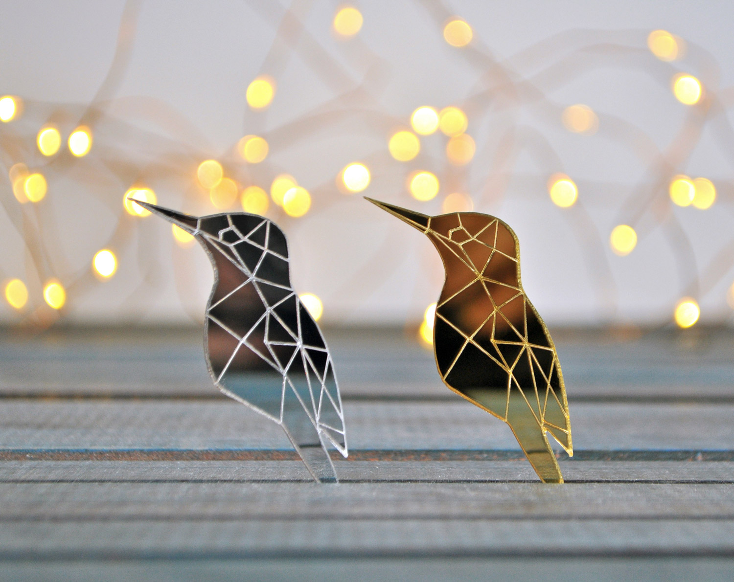 Зимородок - зеркальная брошь