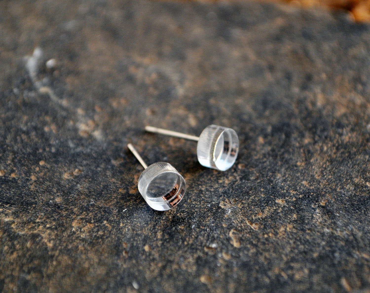 Зеркальные круги маленькие - серьги-гвоздики зеркальные