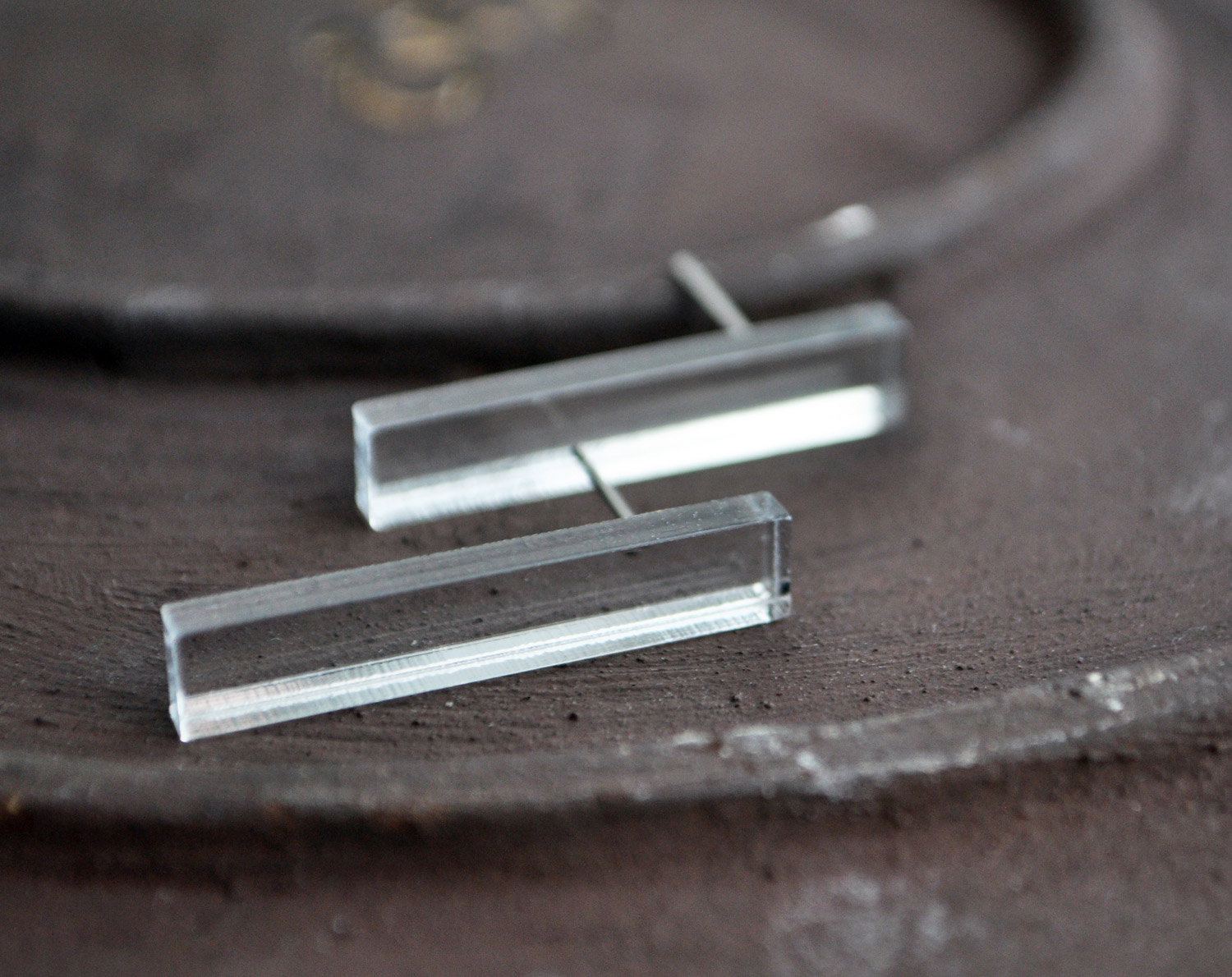 Зеркальные палочки - серьги-гвоздики зеркальные