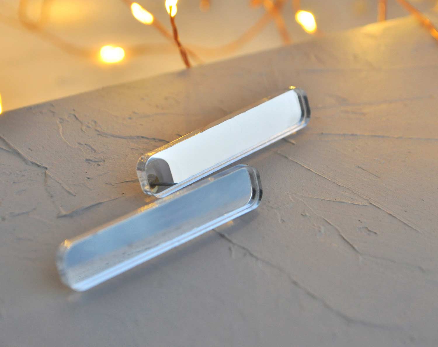 Зеркальная геометрия - минимализм - серьги-гвоздики зеркальные