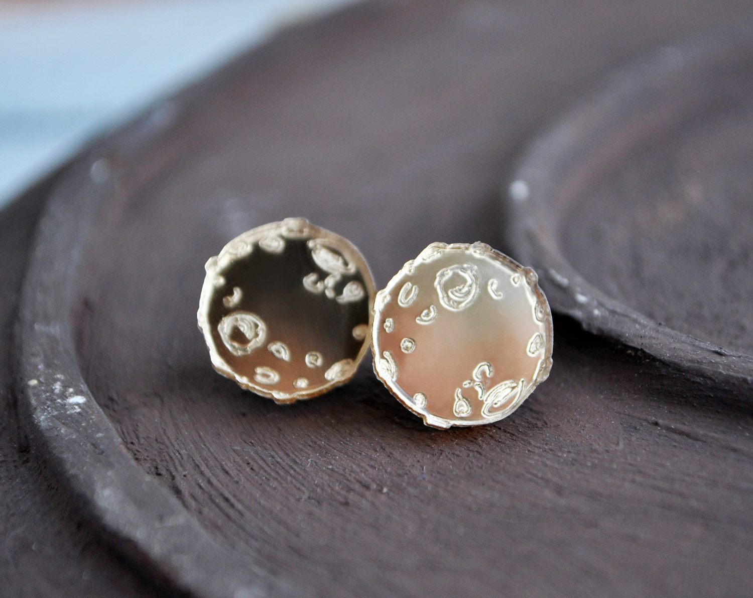 Луна - зеркальные броши на воротник рубашки