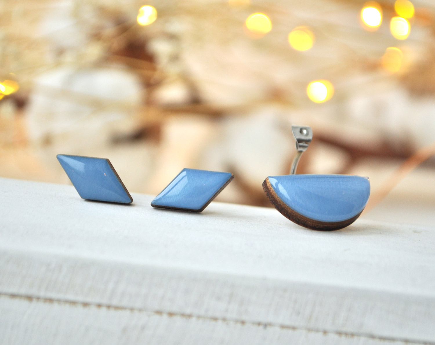 Гвоздики обманки деревянные "Долька с ромбом"