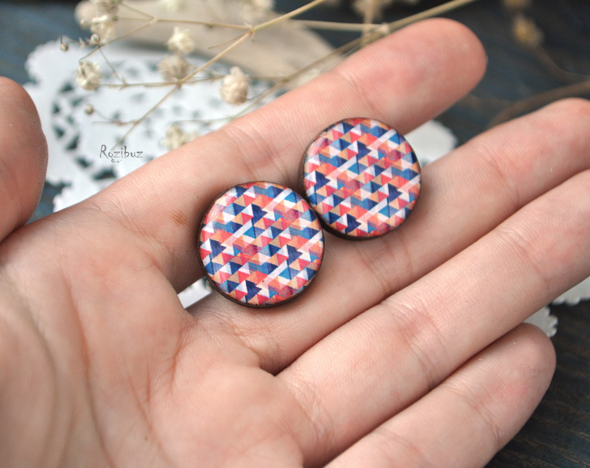 Треугольный паттерн - деревянные запонки