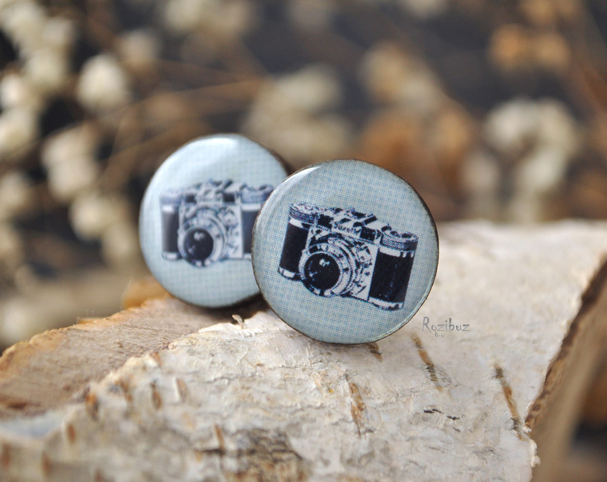 Фотоаппарат - деревянные запонки