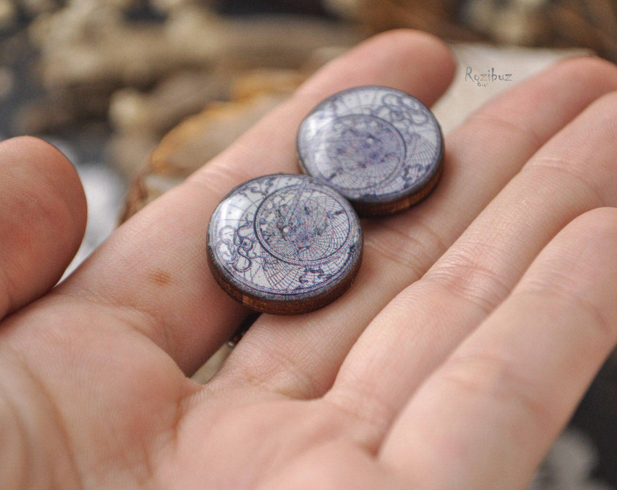 Звездные карты - деревянные запонки