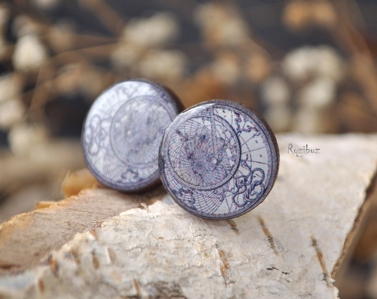 Звездные карты - деревянные запонки