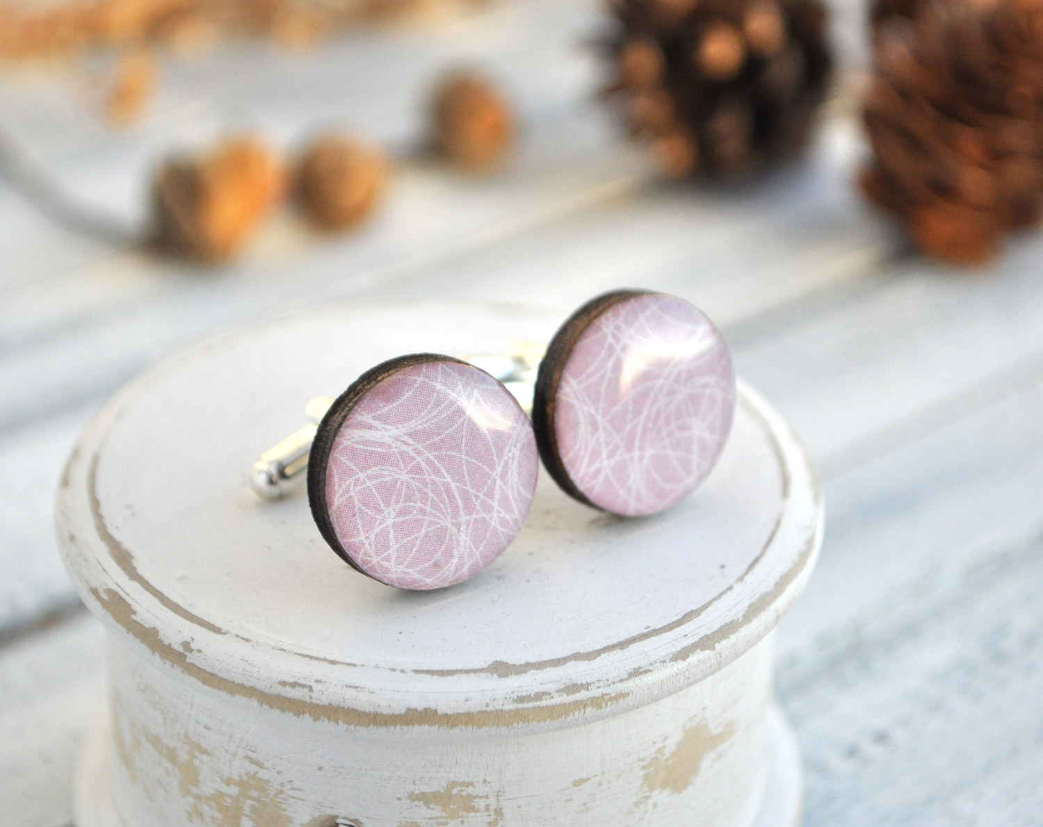 Линии - деревянные запонки