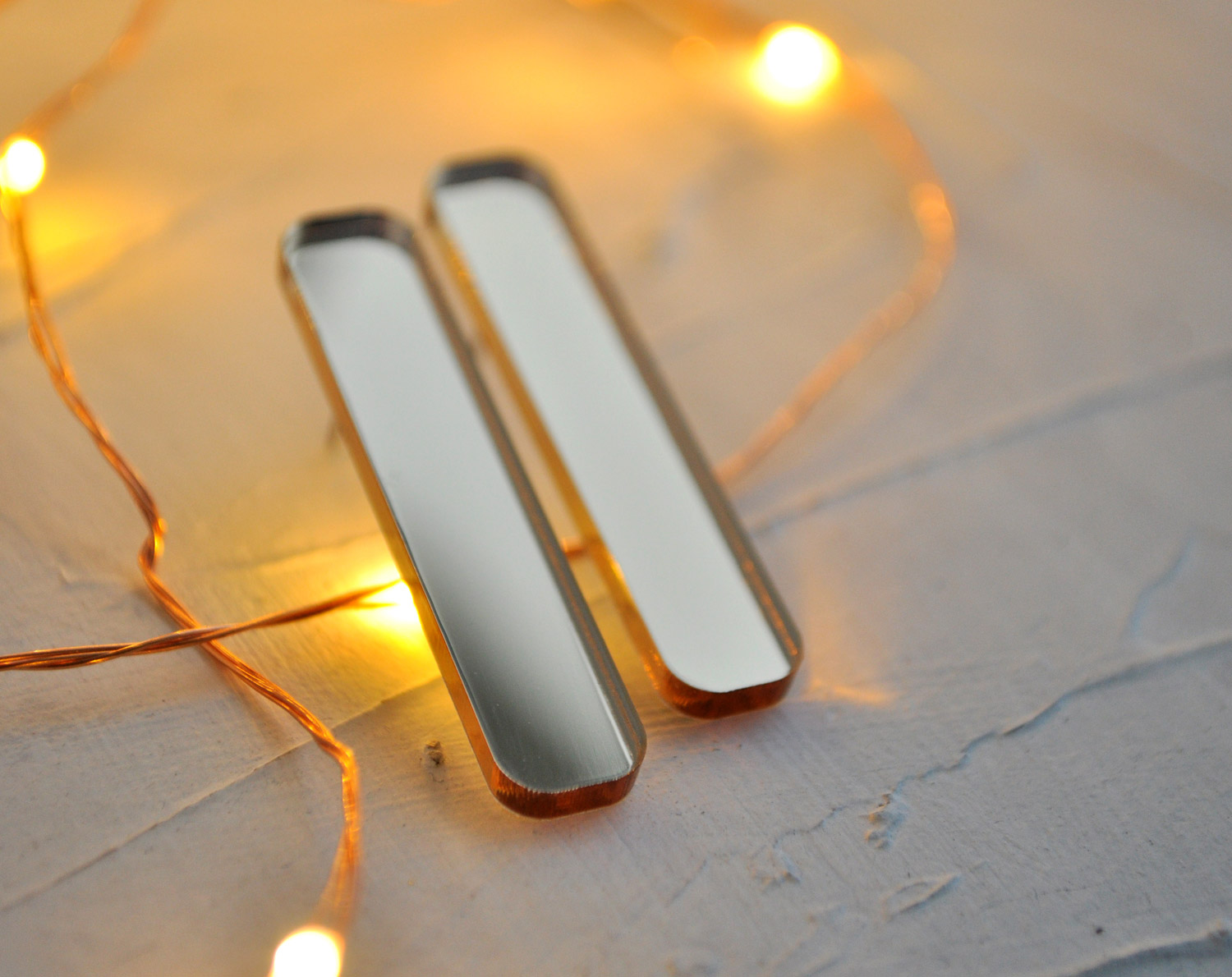 длинные минимализм - серьги зеркальные