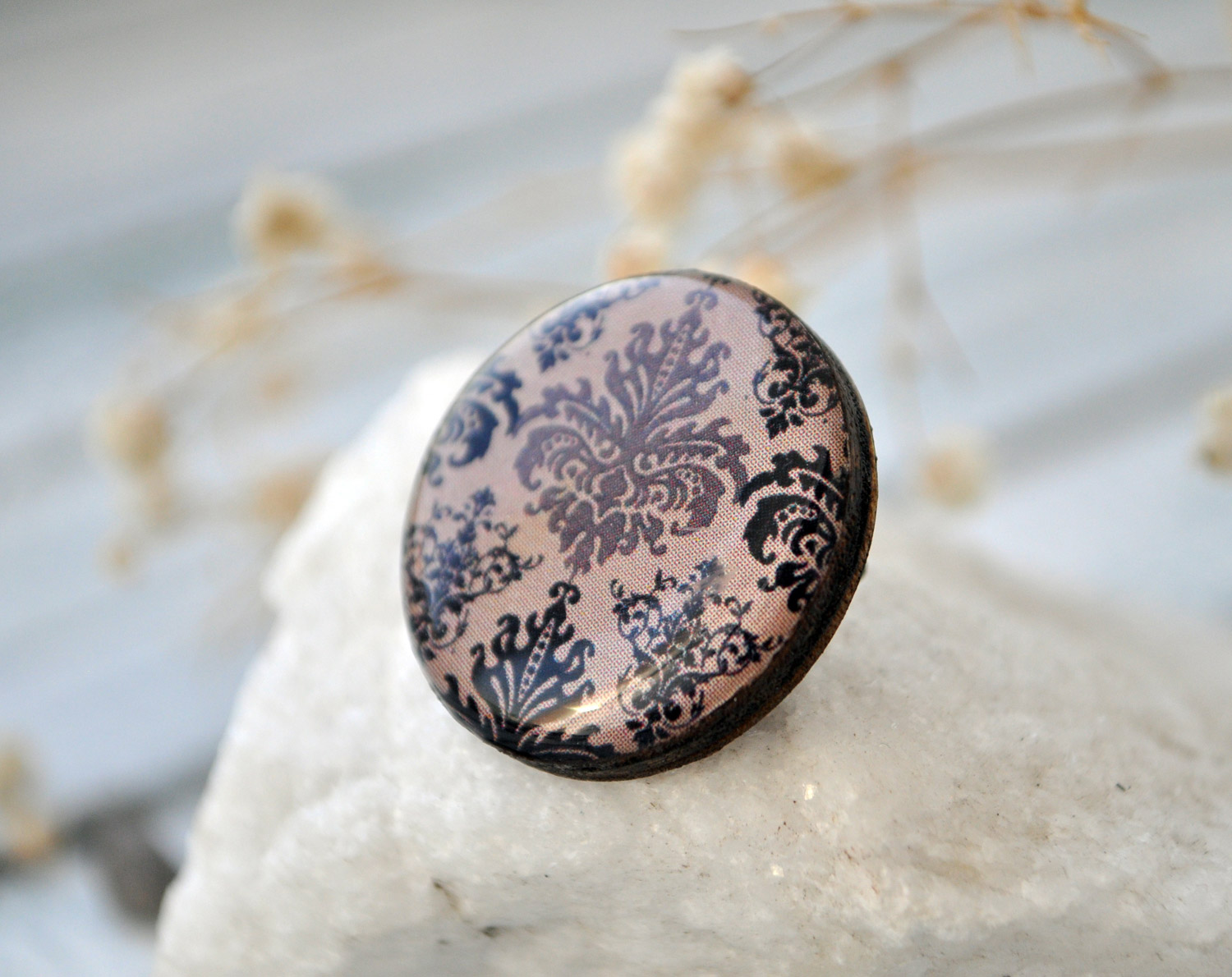 Дамаск - брошь деревянная