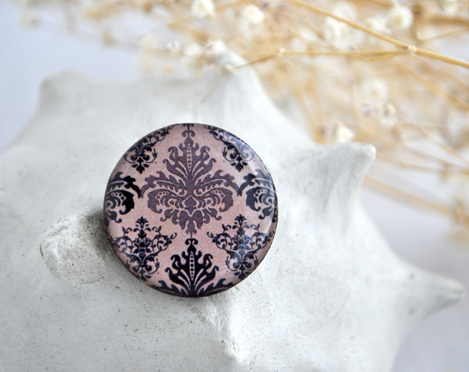 Дамаск - брошь деревянная