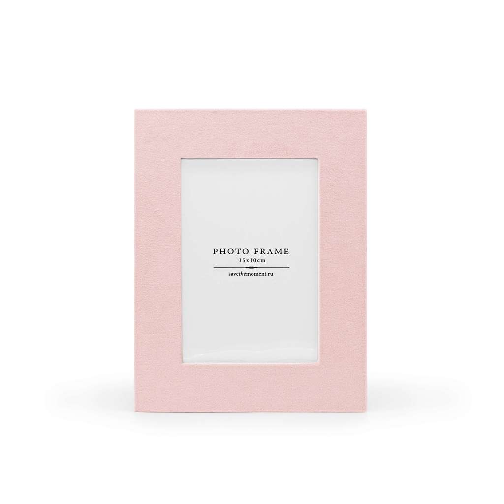 Фоторамка прямоугольная 10х15, велюр, pink