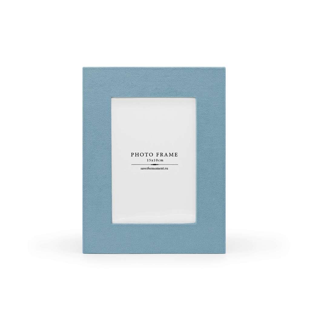 Фоторамка прямоугольная 10х15, велюр, dusty blue