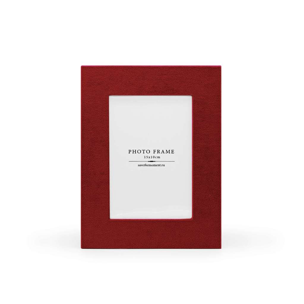 Фоторамка прямоугольная 10х15, велюр, bordo