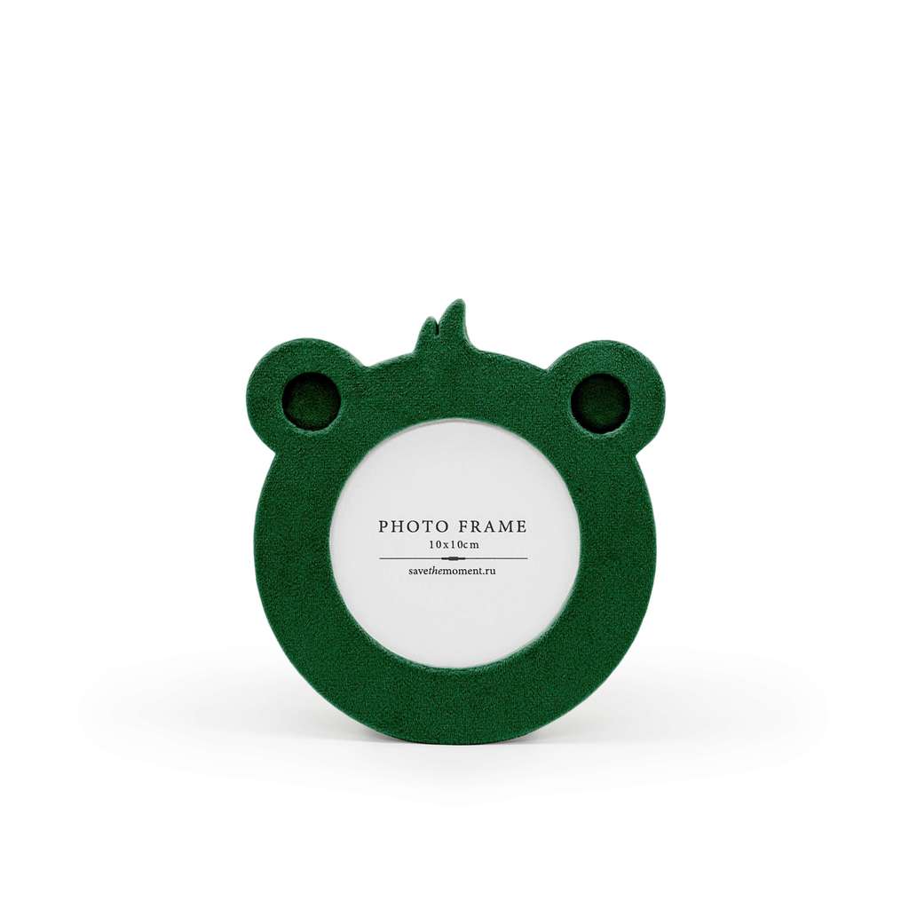 Фоторамка детская 10х10, с круглым окошком, велюр, deep forest