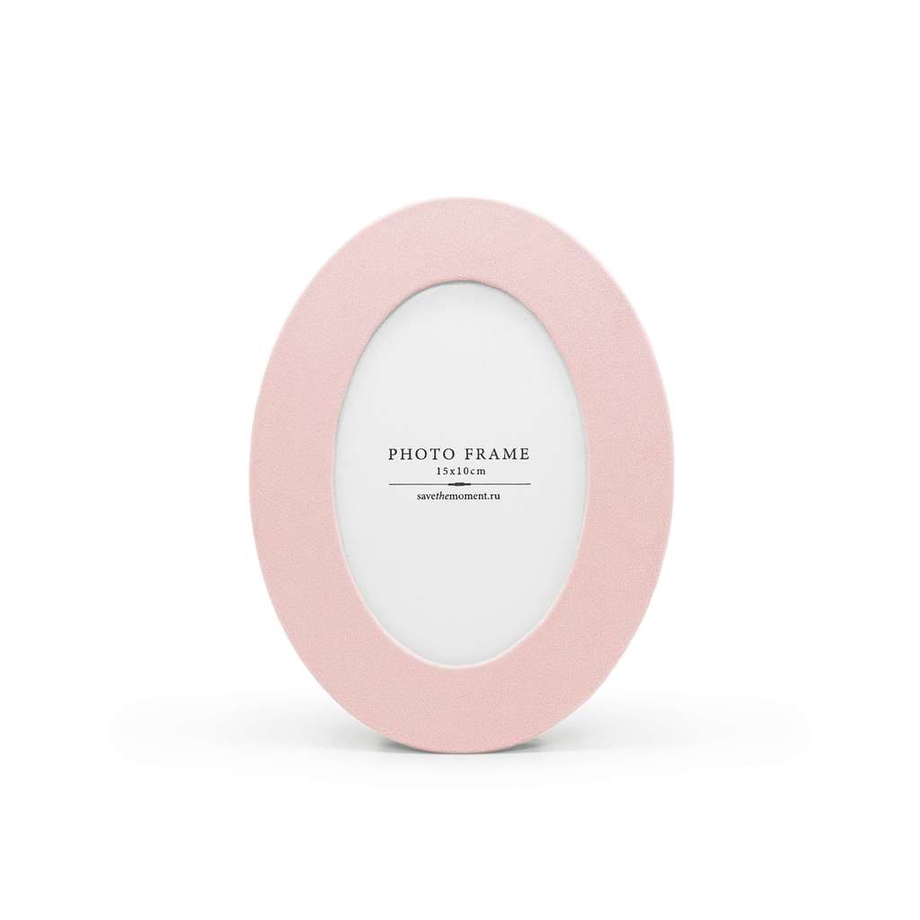 Фоторамка овальная 10х15, с овальным окошком, велюр, pink
