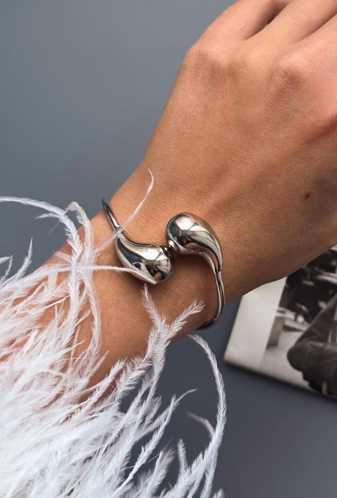 Браслет Капли (родий)