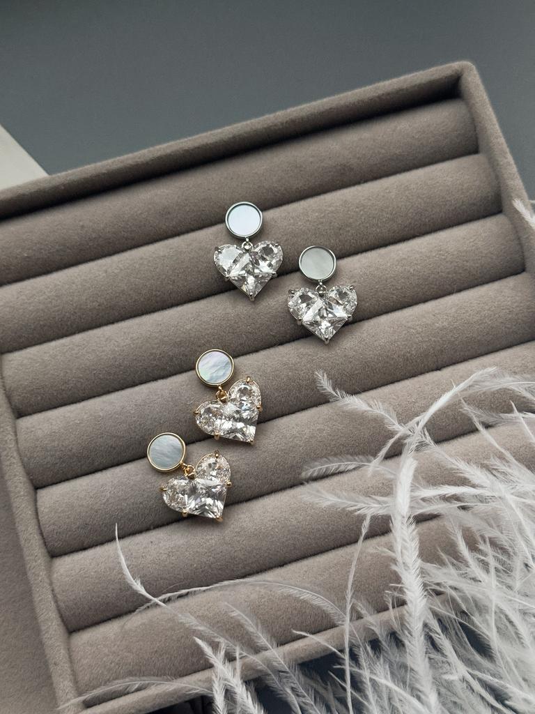 Серьги гвоздики с перламутром