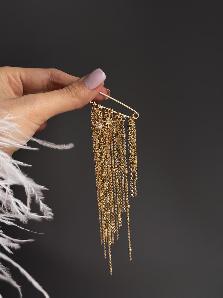 Брошь-булавка со звездочками (позолота)