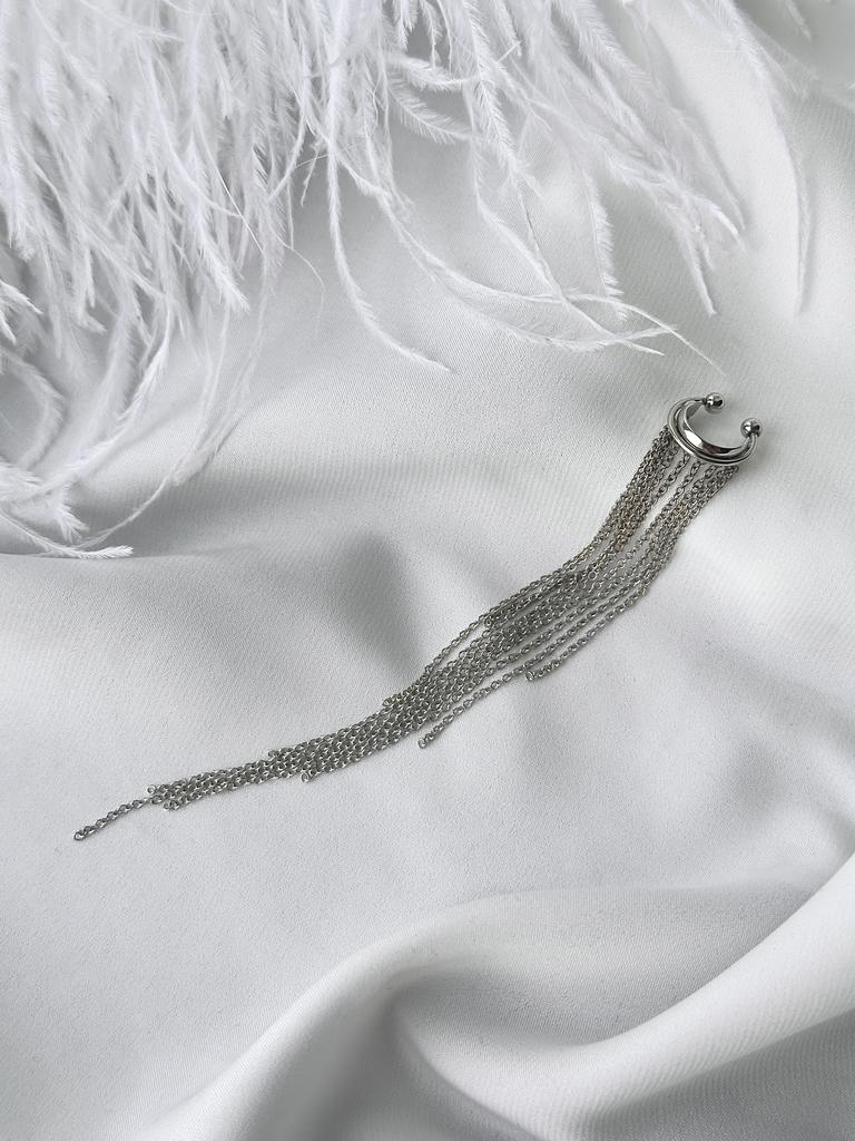 Кафф с цепочками (родий)