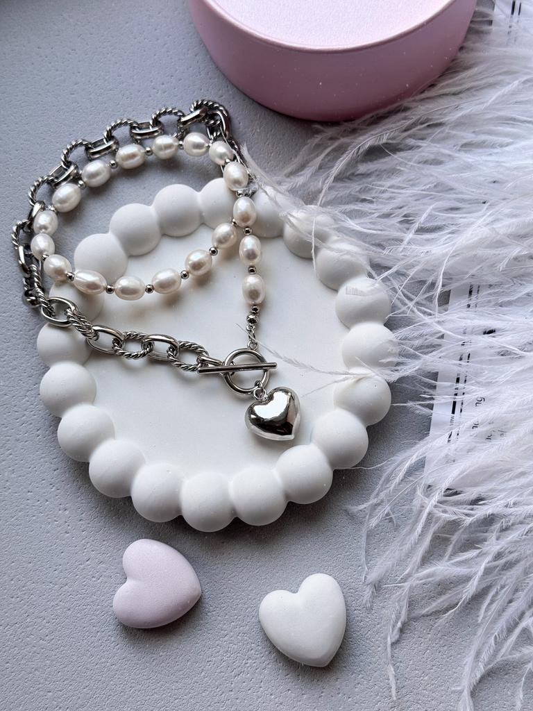 Колье Sweet Dreams из натурального жемчуга (родий)