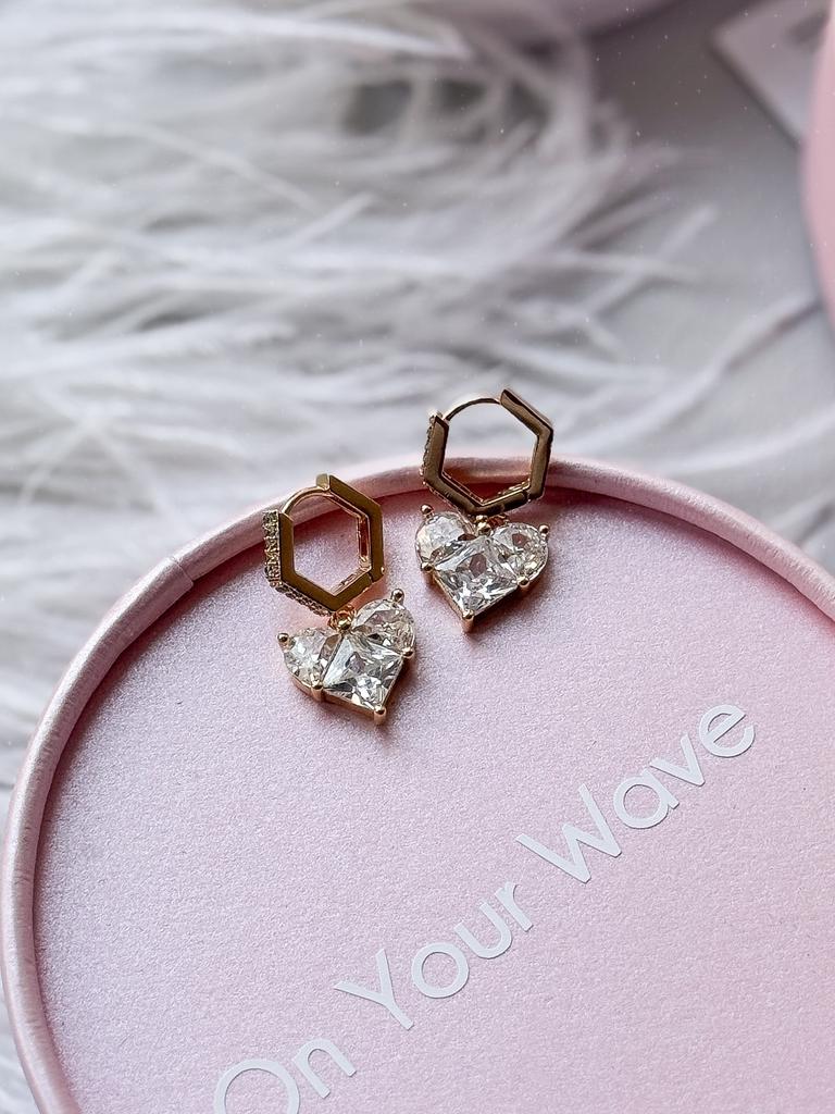 Серьги Shiny Heart (позолота)