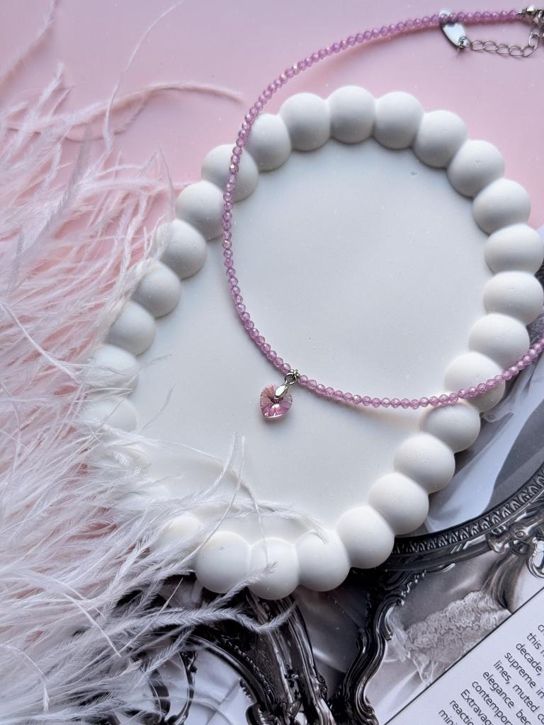 Чокер Lullaby из циркона с сердцем Swarovski (родий)