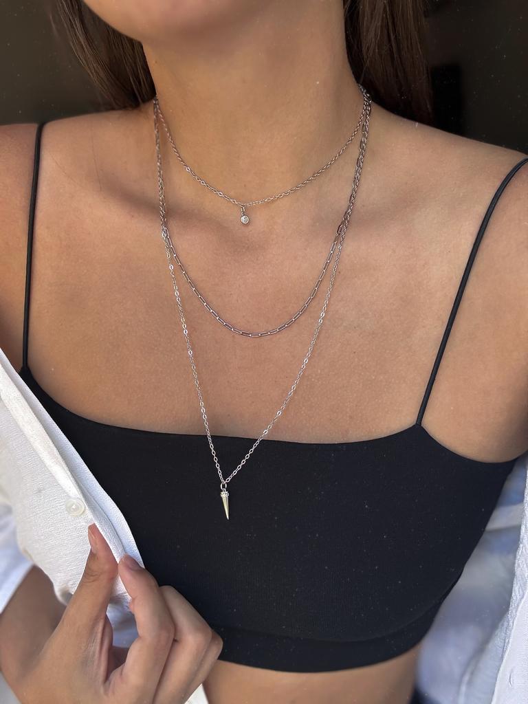 Тройная цепочка Trinity (родий)