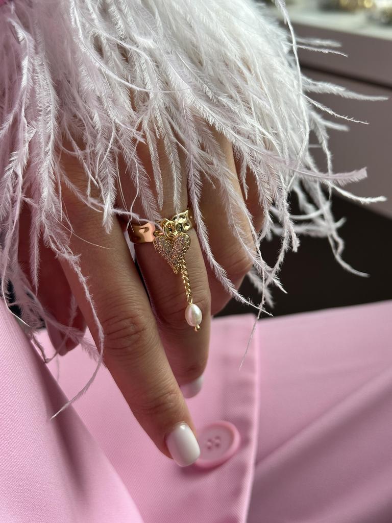 Кольцо Shiny Pearl (родий/позолота)