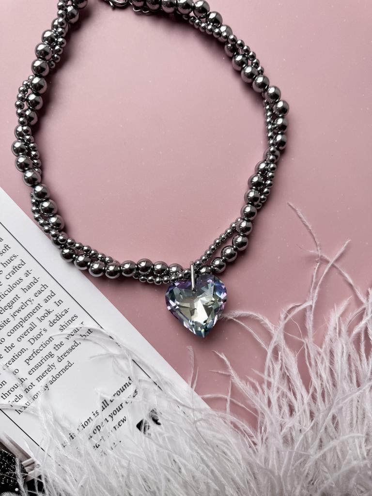 Колье Cosmic из гематита (родий)