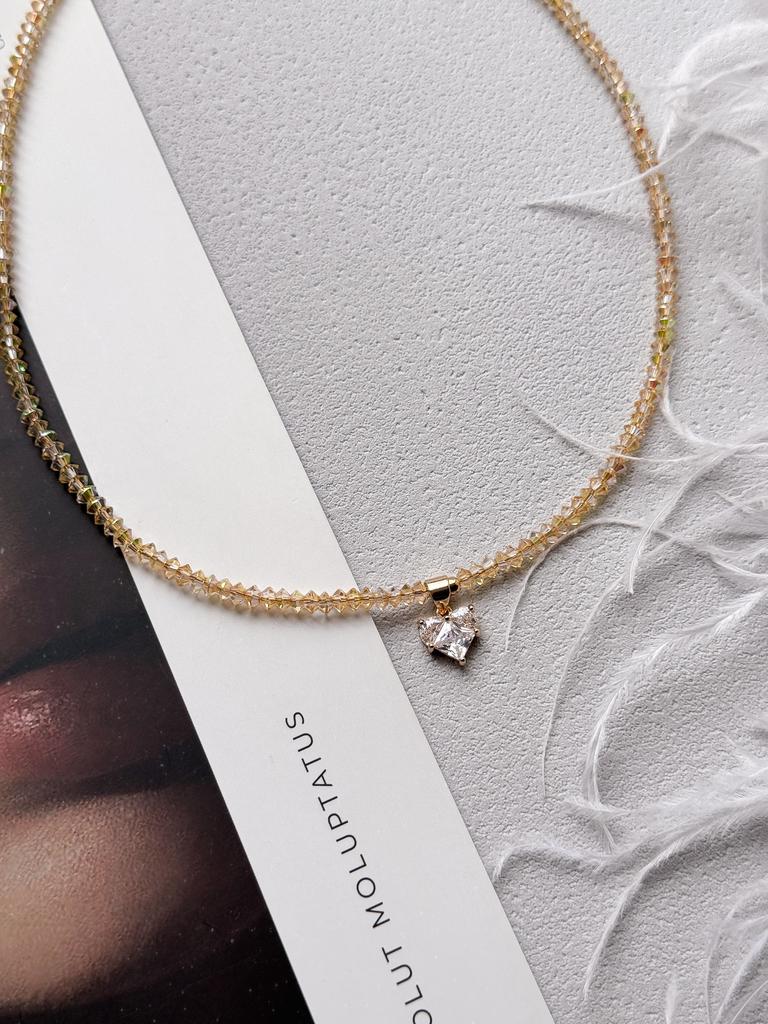 Чокер Felicity из ювелирного стекла (позолота)