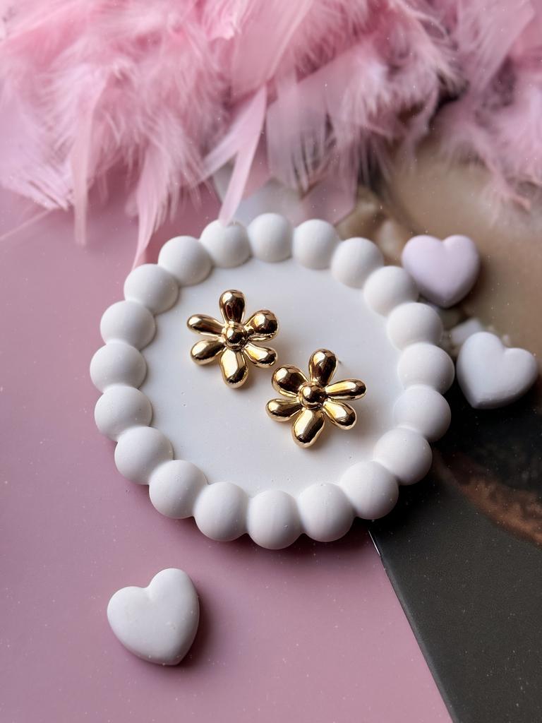 Серьги-гвоздики Spring (родий/позолота)