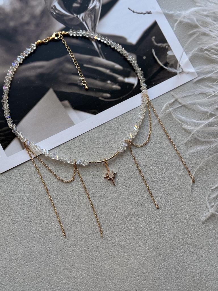 Чокер Gold Star из ювелирного стекла (позолота)