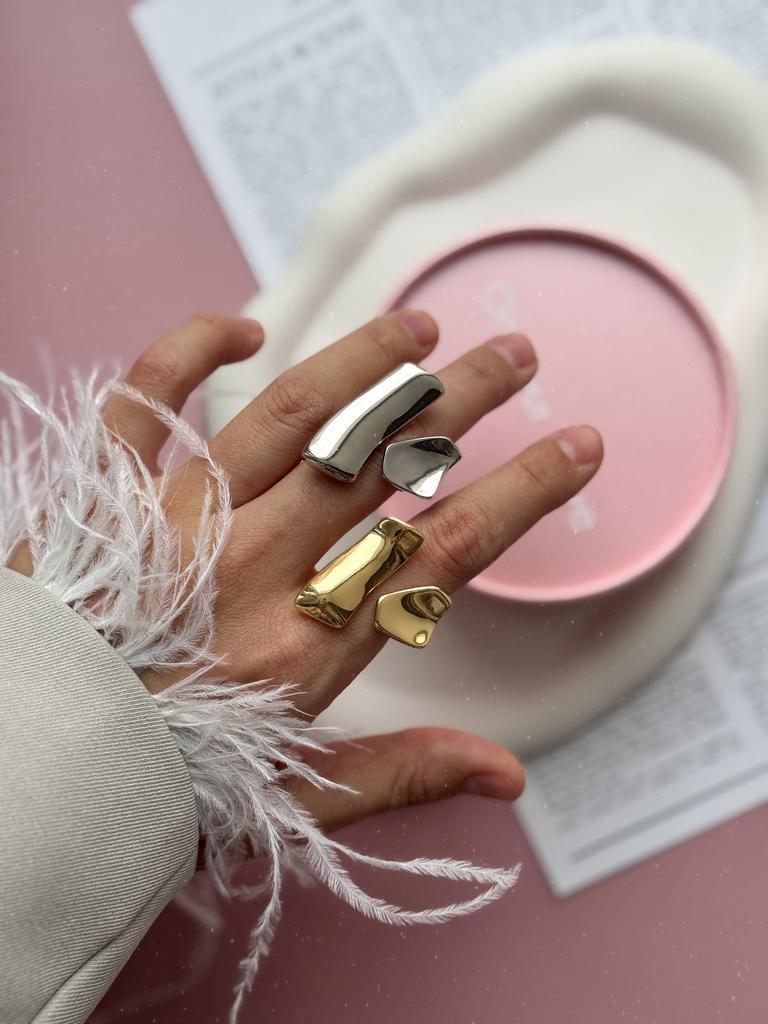 Кольцо Geometry (родий/позолота)