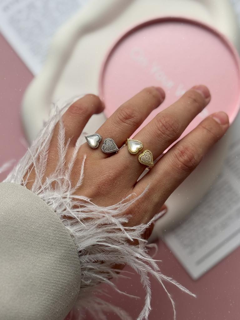 Кольцо Hearts (родий/позолота)