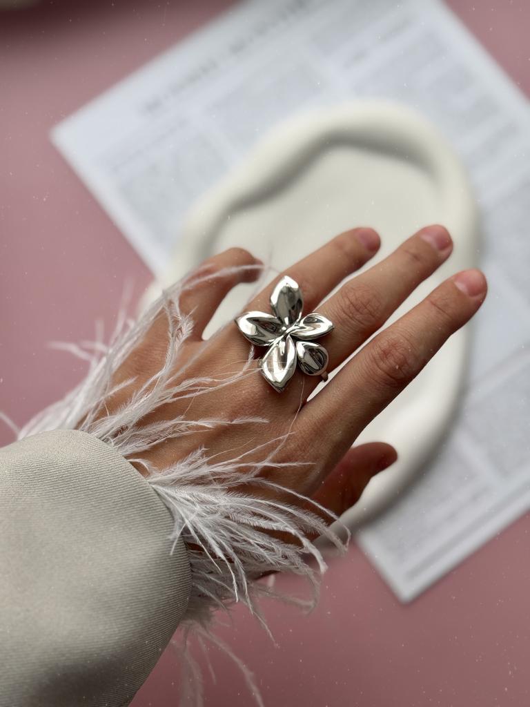 Кольцо Flower (родий)
