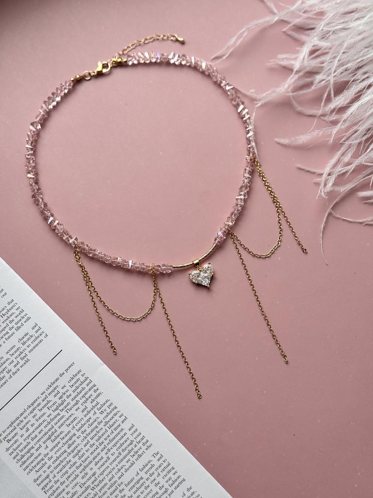 Чокер Peony Heart из ювелирного стекла (позолота)