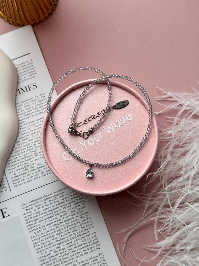 Чокер Raindrop (родий)