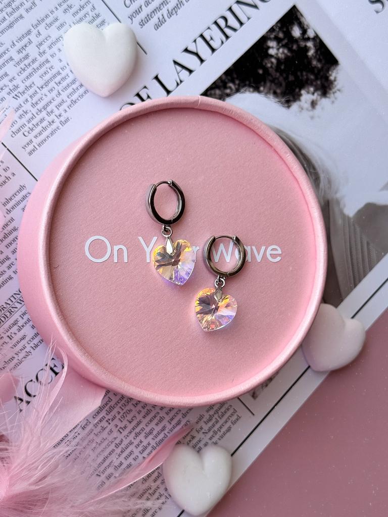 Серьги с кристаллами Swarovski (родий)