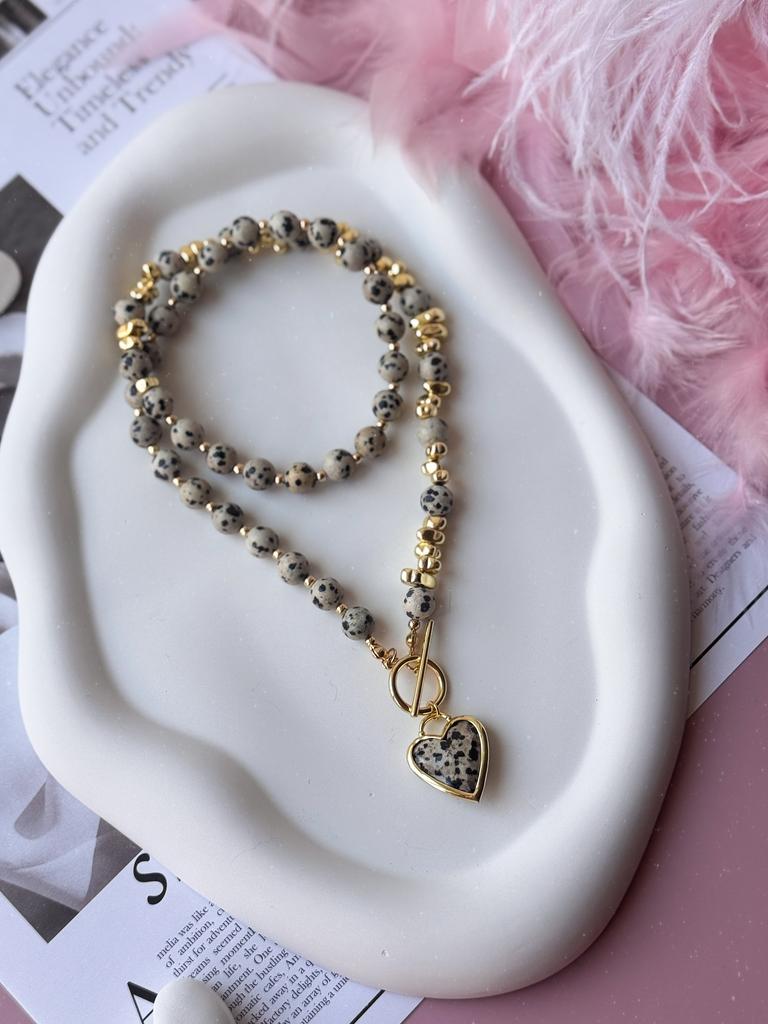 Колье из яшмы и гематита (позолота)