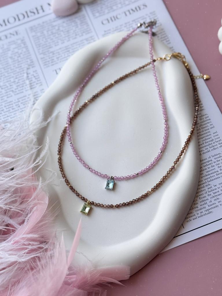 Чокер из циркона с фианитом (родий / позолота)