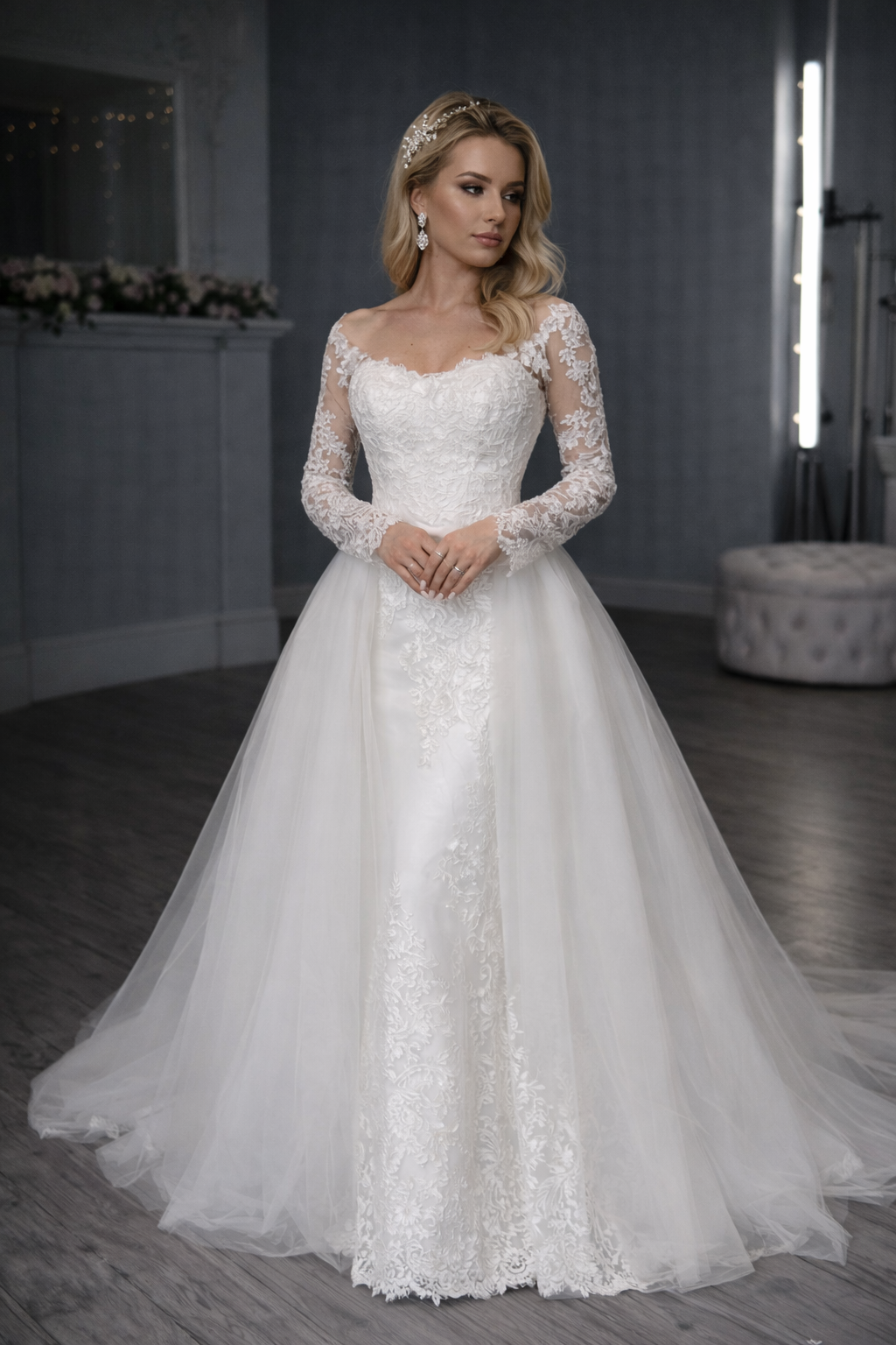 Свадебное платье Теона 27 с длинным рукавом