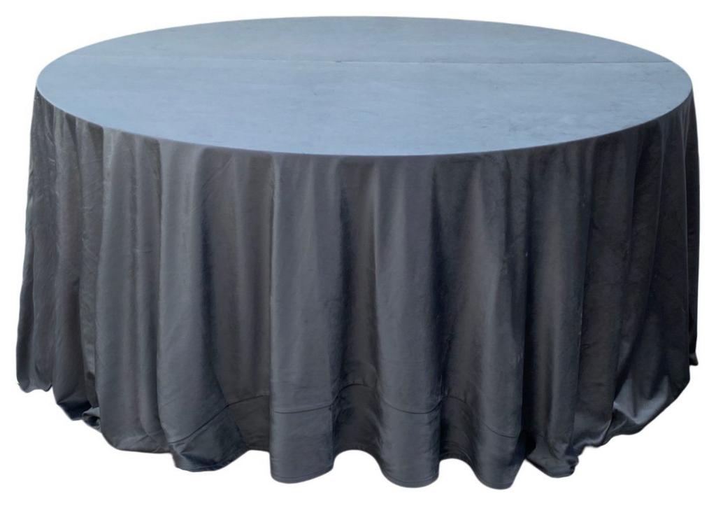 Круглая  скатерть 330 см  "синий графит" бархат