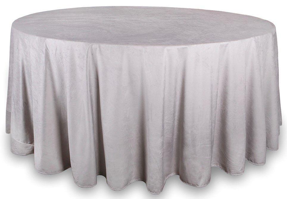 Круглая  скатерть 330 см "Светло серая" бархат