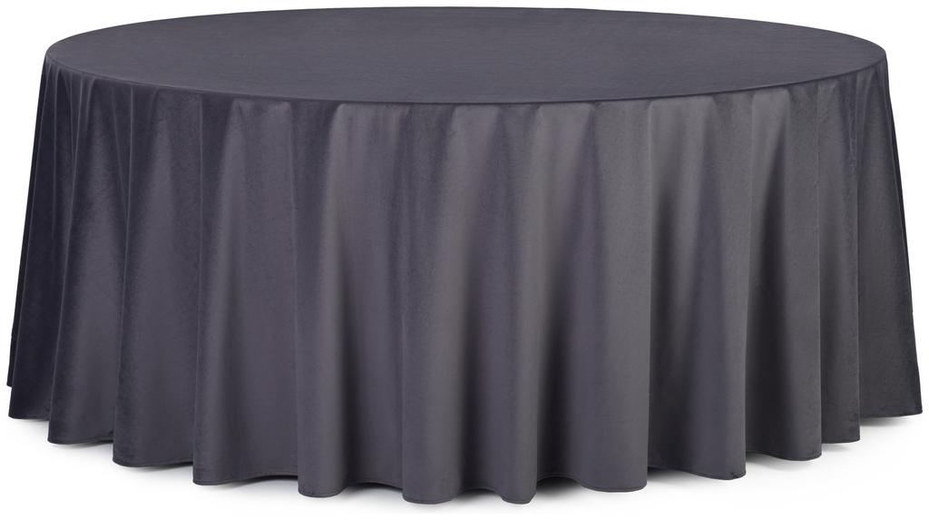 Круглая  скатерть 330 см  "Графит" бархат